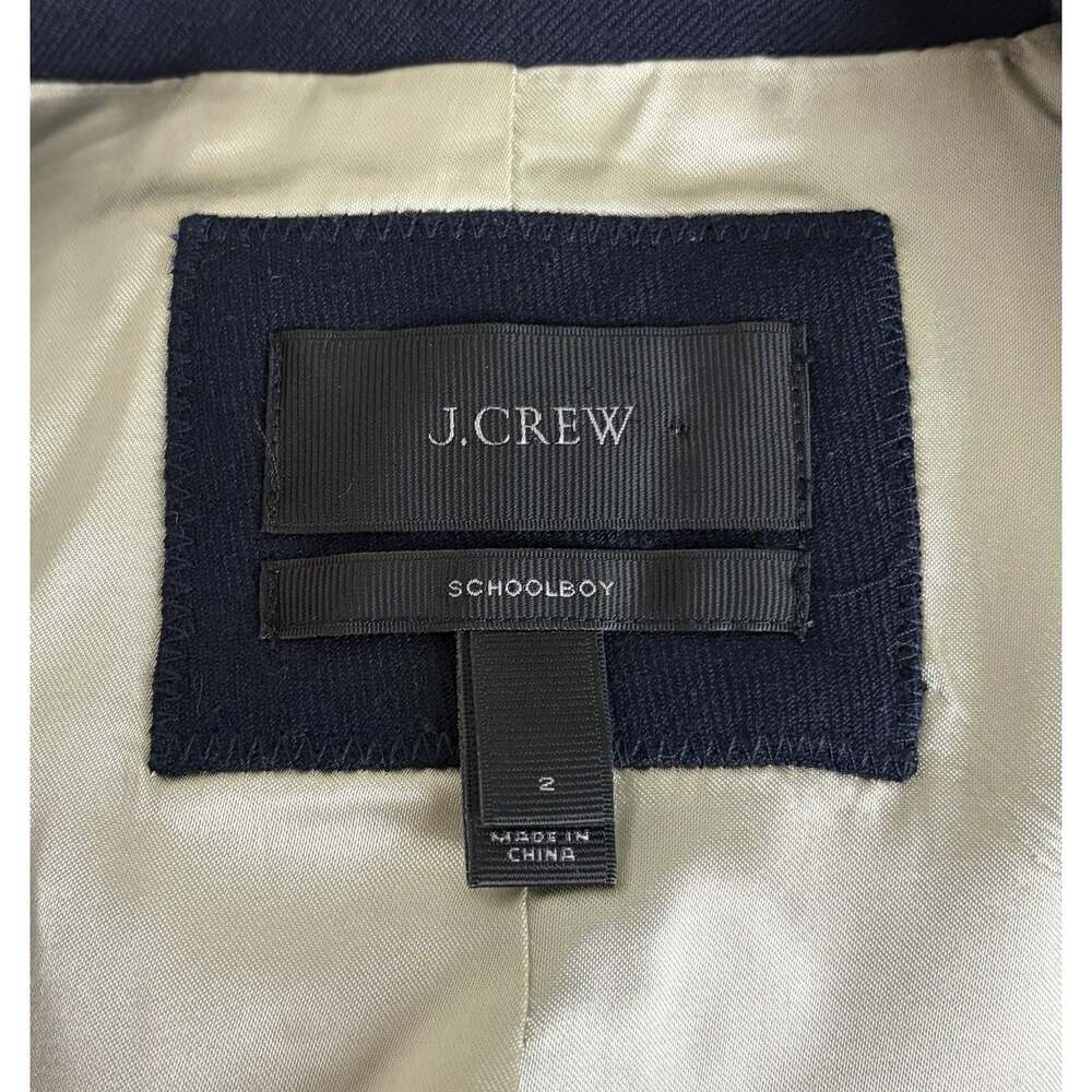 J. Crew Schoolboy Wool Blend Navy Blue Gold Button Blazer Preppy Career Size 2 - Picture 6 of 7